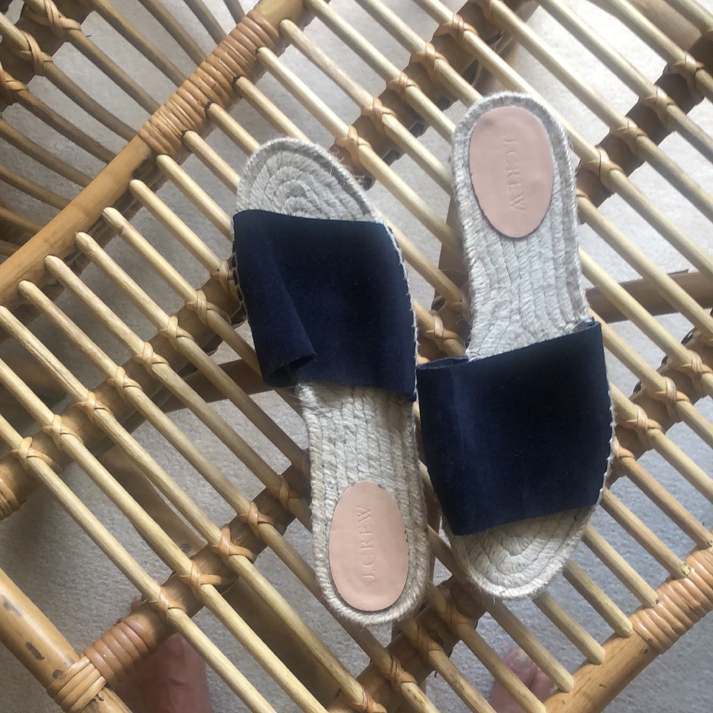 J Crew suede Navy  slip in espadrilles - Picture 5 of 5